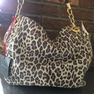 NWT Cynthia Rowley Cheetah Snakeskin Bag